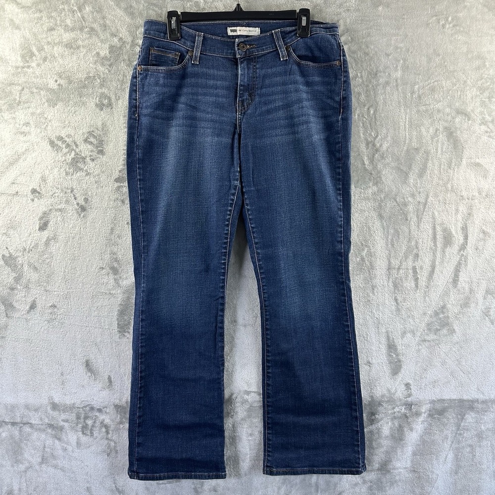 Levi's 529 Curvy Bootcut Women's 12 Blue Dark Wash Pocket Detail